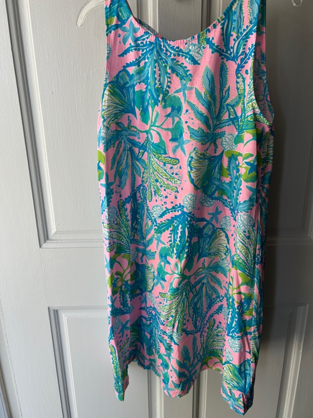 Lilly Pulitzer Pink Tropical Print Mini Dress with Teal & Green Accents